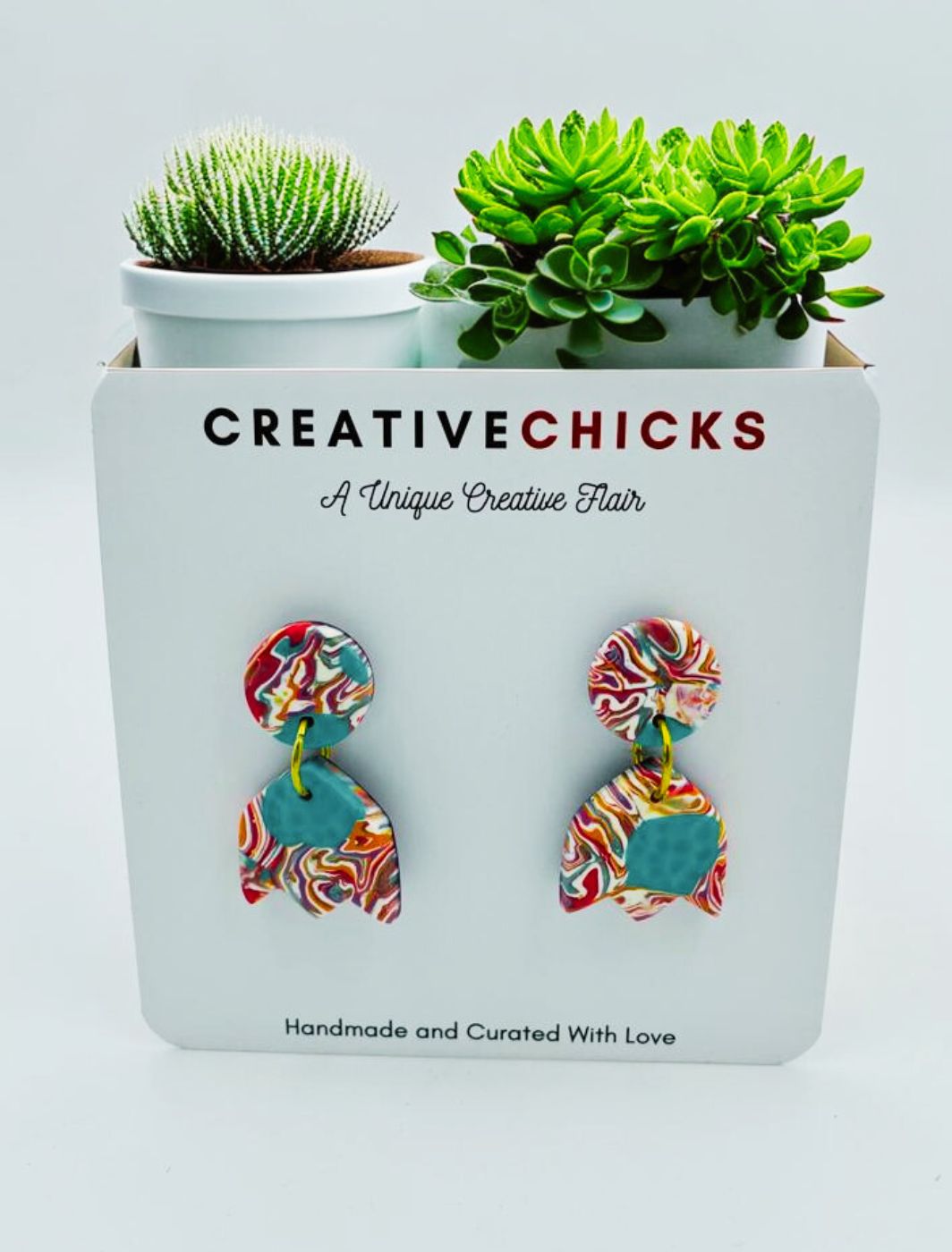 Clay Earrings, Carnival Galore Dangle | Creative Chicks